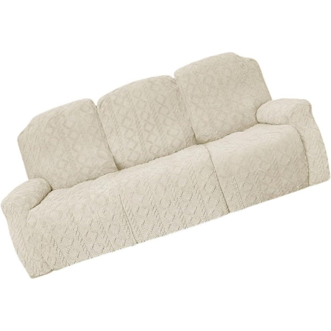 Divano confortevole beige con braccioli