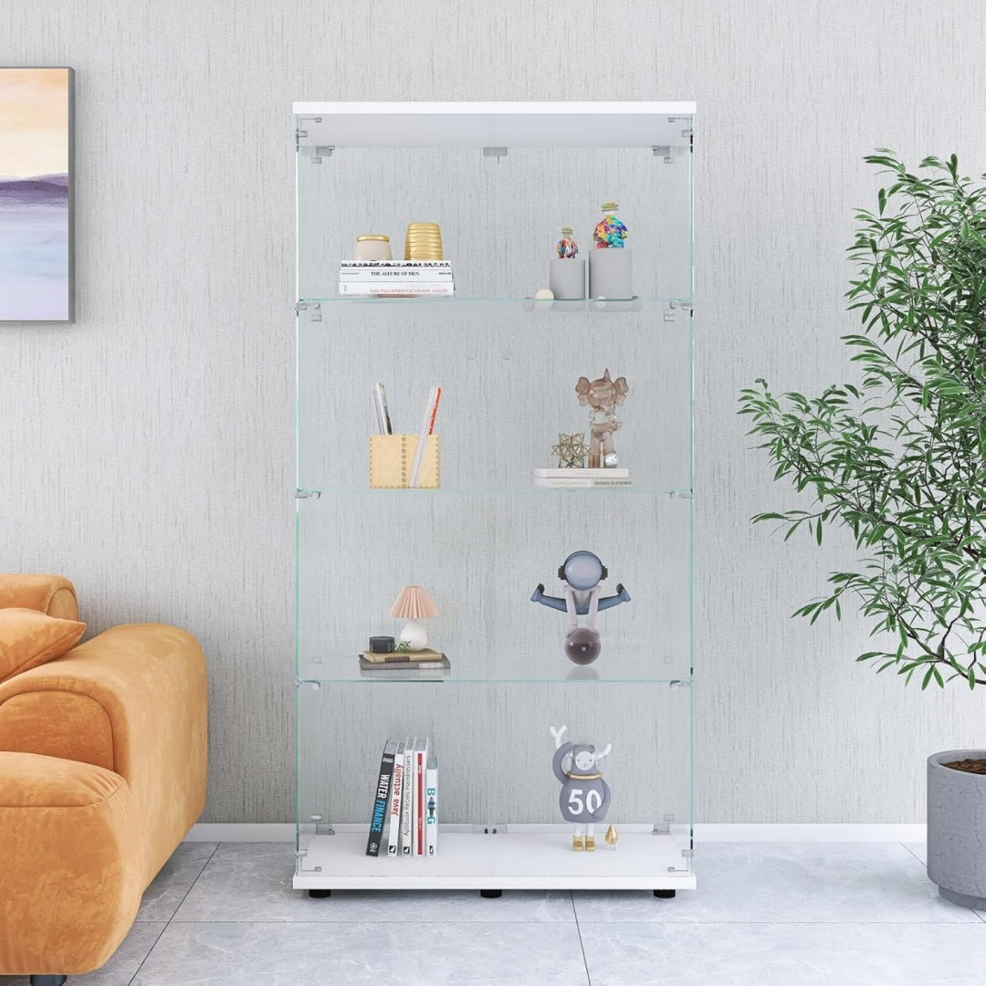 Vetrinette con ripiani con vetro bianco