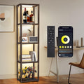Mobile vetrina regolabile con illuminazione LED noce