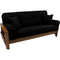 Fodere coprifuton Blazing Needles Solid microsuede doppio filo futon cover nero