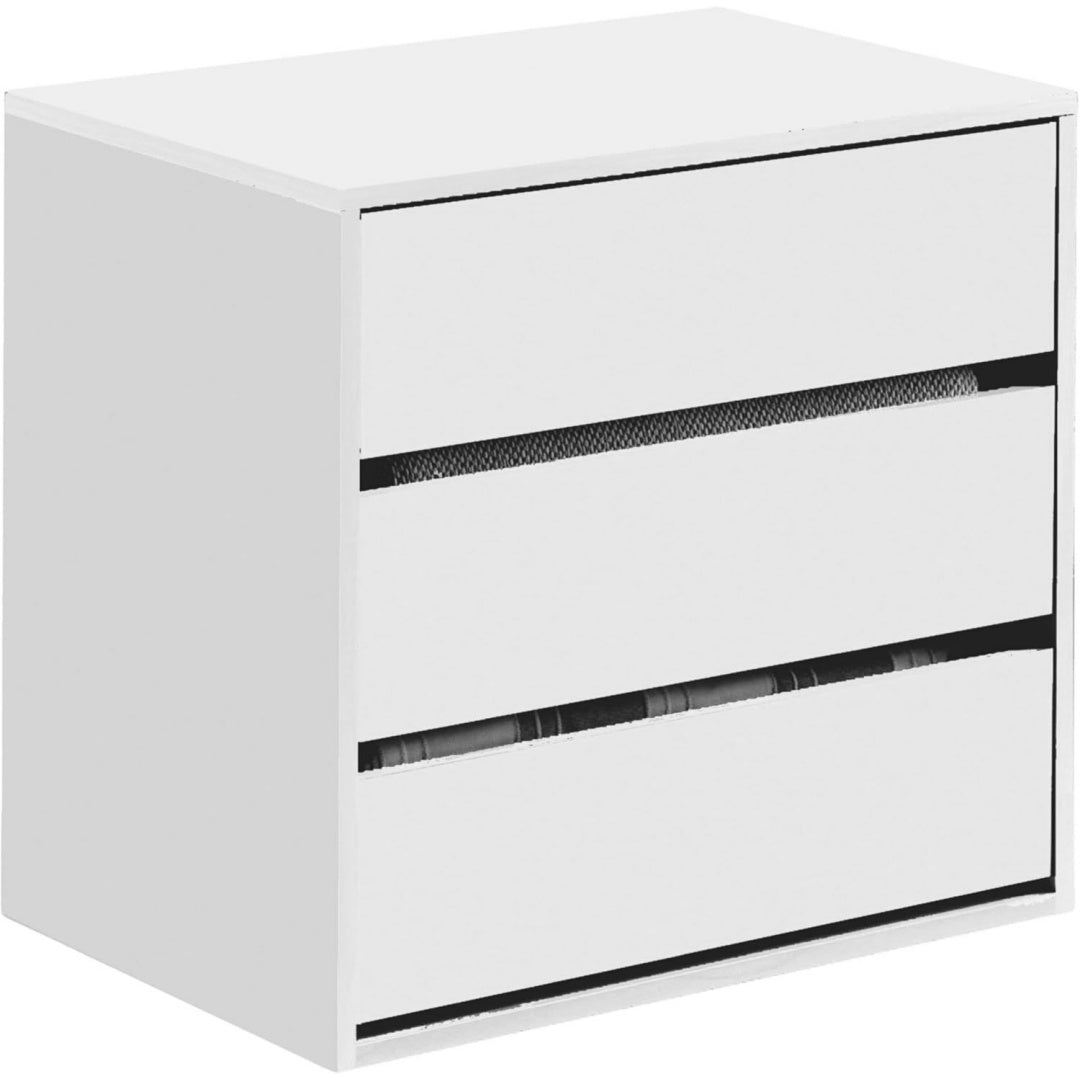 Como e cassettiere con cassetti bianco