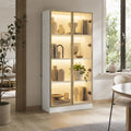 Vetrina contenitore bianco con ante con illuminazione LED