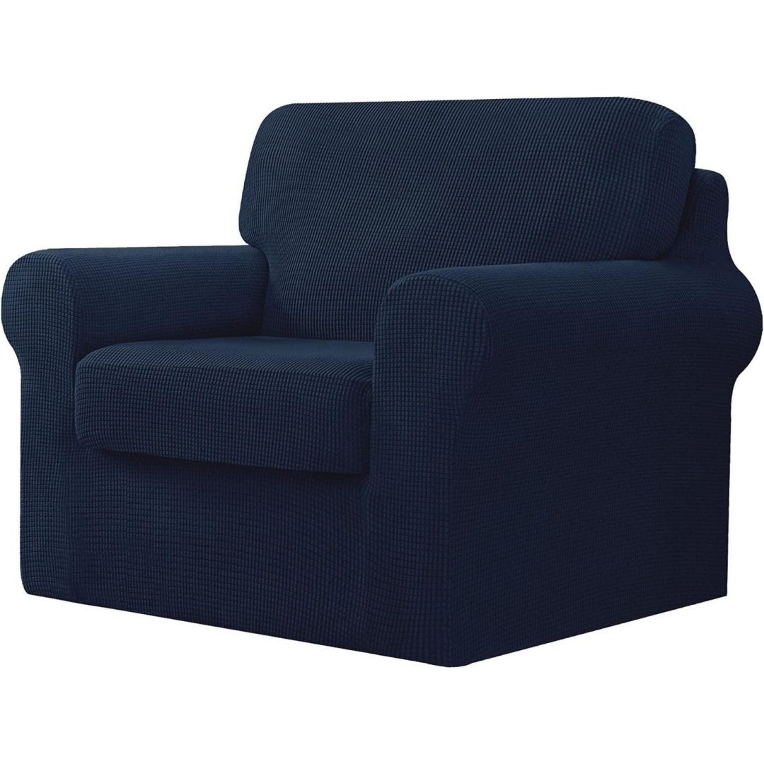 Divano confortevole Copridivano elasticizzato poltrona posto, pezzi blu