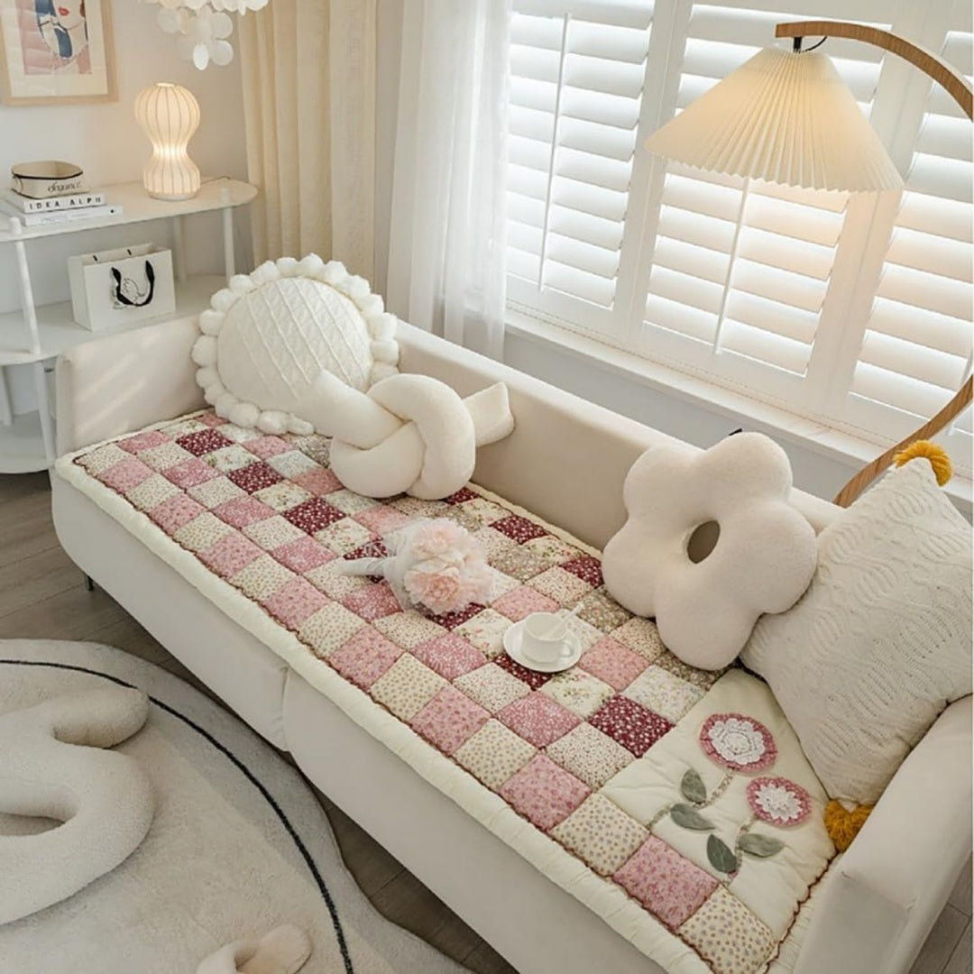 Divano confortevole Copridivano Protettivo Cotone Garden Chic, nero