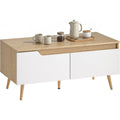 Tavolino compatto regolabile in MDF bianco