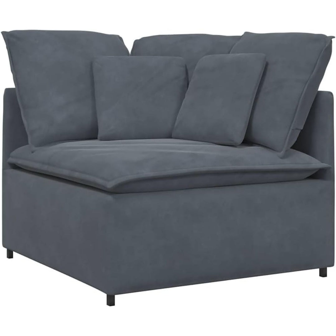 Divano confortevole modulare struttura in metallo grigio scuro