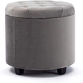 Pouf multifunzione con vano contenitore con poggiapiedi grigio