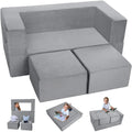 Divano confortevole pieghevole modulare grigio