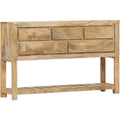 Tavolino laterale in legno massello stile vintage naturale
