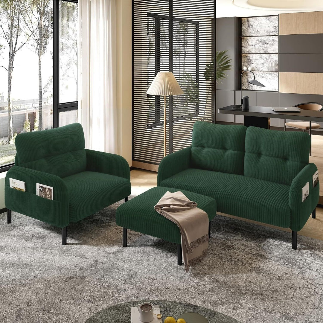 Divano confortevole regolabile modulare verde